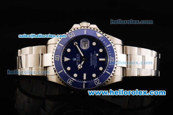 Rolex Submariner Oyster Perpetual Automatic Movement Steel Case with Blue Dial and White Markers - Click Image to Close